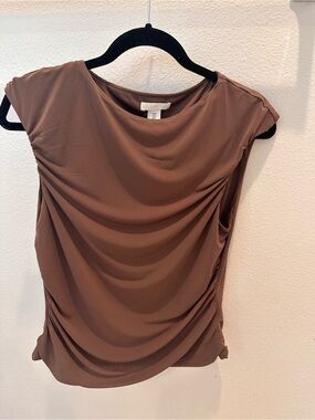 H&M Draped Tank Top in Mauve Brown